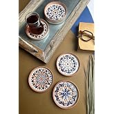 Tabakevi Tabak Evi Stoneware Mozaik Red Sefa 6 Lı &Ccedil;ay Tabağı 10Cm