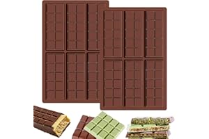 Hshenjhu 2 Pezzi Stampo per Cioccolato, Riutilizzabili Stampo per Barretta di Cioccolato, Senza BPA Stampi in Silicone per Cioccolato, per Cioccolatini,Caramelle Cucina Stampo Cottura Al Forno