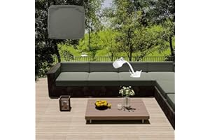 HLTQL Funda para Cojines Exterior Impermeable, Cubre Sofa Gatos Arañazos con Cremallera, Fundas De Sofa Antimanchas y Ajustables, para Interiores y Exteriores, Muebles De Ratán(#21,65x65x10cm)