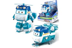 Super Wings Shine samolot transformowalna zabawka i figurka robota, transformowalny robot, zabawka dla dzieci 3, 4, 5, 6, 7, 8 lat, chłopiec, dziewczynka, 12 cm, niebieski