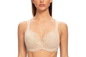 MELENECA Damski biustonosz Minimizer Full Cover Plus Size Fiszbiny Koronkowe