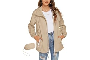 Rapbin Damen Regenjacke Leicht Wasserdicht Regenmantel Windbreaker Dünne Packbar Reisen Fahrrad Regenjacken Windjacke