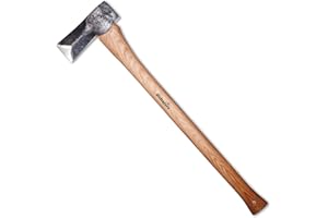 Hacha Hult forjada a Mano 705mm Hecho de Acero Sueco I Hultafors I Forjada en Suecia I Hacha prémium 2020g con Mango de Madera de Nogal Americano con Funda Protectora de Cuero I Reafilable I 841740