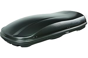 Farad Marlin Dachbox 680L schwarz mit Elastisches Befestigungsnetz - Doppelter Seitenöffner, TÜV-GS Zulassung, 5 Jahre Garantie - 3-Punkt-Zentralverriegelung mit Sicherheitsschlüssel - UV-beständig