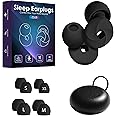 DRAWERKITCH Ear Plugs for Sleeping, Noise Cancelling, Swimming, Rave, Work, Motorcycle, Sleep Snoring, Airplanes - 2 Pairs with 8 Soft Reusable Silicone Tips in XS/S/M/L - 33dB High-Fidelity (Black)