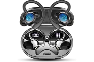 MATAST Cuffie Bluetooth 5.4 Sport, Auricolari Bluetooth con Hifi Stereo 3D Bass, 50 Ore Cuffie Wireless In Ear Cancellazione Rumore ENC e 4 HD Mics, Cuffiette LED Display, IP7 Impermeabile Cuffie Senza Fili