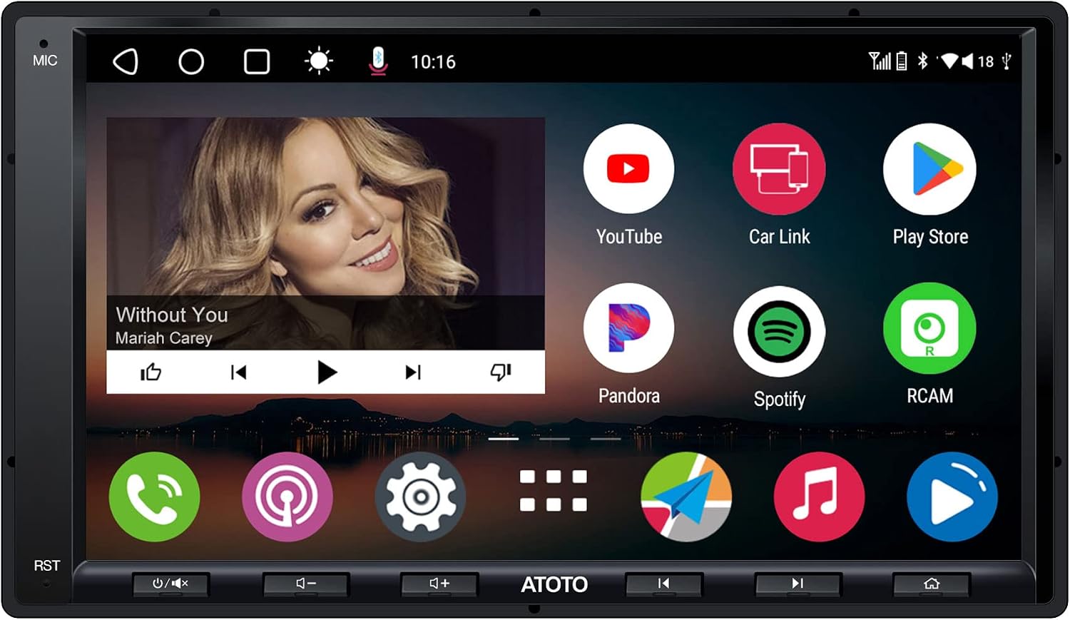 ATOTO A6PF Android Radio 2 DIN, CarPlay inalámbrico, Android Auto inalámbrico, Pantalla táctil de 7 Pulgadas Dab+ Autoradio, 2 Bluetooth, Conexión a Internet WiFi/BT/USB, HD LRV, 2G+32G, A6G2A7PF
