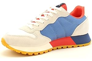 SUN68 Sneaker Running Jaki Bicolor Suede/Nylon Bianco/Avio US24SU02 Z34112