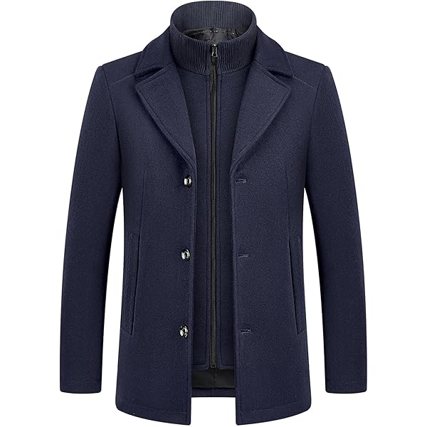 KUDORO Herenjas van warme wol voor de winter, trenchcoat, klassiek, Caban, Parka, overjas, slim fit, business, duffeljassen, windstopper, revers overjas, grijs., XXL