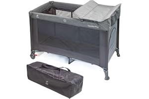 Urban Kanga QK Plus Lettino de Campeggio Neonato con Fasciatoio (QK Plus, Grigio)
