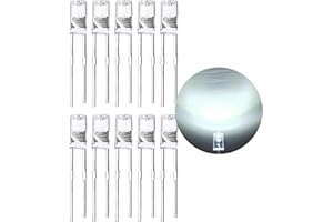 LedWekei (Bianco freddo 180 gradi) 120pcs 5mm Bi-pin LED Light Emitting Diode, lampada LED ad alta luminosità, potente lampadina componenti elettronici