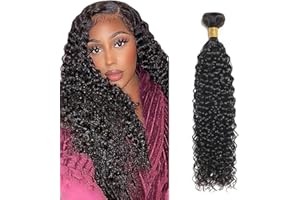 Tuheerst Water Wave Human Hair Bundles Natural Black Naturale Capelli Veri Ricci Tessitura Human Hair Extensions Single Bundle Double Weft Remy Hair for Woman 18 Inch