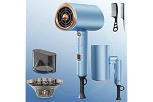 KRYVOTH Haartrockner mit Diffusor, 2000W Ionen Föhn, 3 Heizstufen, Kaltluft-Taste, Klappbar Reiseföhn für Frauen & Männer, Schnelltrocknend, Leicht, Leise, Haarpflege Styling Tool für Zuhause, Reise