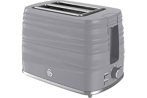 Swan, ST31050GRN, 2 Slice Symphony Toaster, High Gloss and Matt Finish, 930 Watt, Grey, Plastic