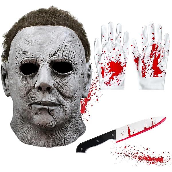 Huahuanghui Halloween Masker Horror Killer - Met Bloedig Mes - Volledig Hoofdmasker - Latex