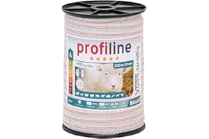 VOSS.farming Ruban de clôture électrique 200 m 10 mm conducteur 3 x 0,2 mm Acier Inoxydable + 1 x 0,3 cuivre Fil câble clôture Cheval chèvre Mouton Poney