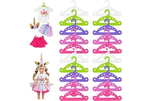 TenaLucy 20 stycken barnhängare, dockhängare, babyhängare, dockhängare, set plastkläder, docka, klädhängare, baby född, för b