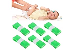 Bwetomk 6pcs Diaper Pail Refill Bags Set, Disposal Nappy Bin Refills Compatible with Angelcare, Tommee Tippee, Genie, Munchkin, Maximum Capacity 280 Diapers for Baby Diaper Bucket Nappy Bin (Green)