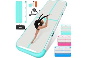 ‎ALLPICK ALLPICK Turnmatte Aufblasbar mit elektrischer Luftpumpe, Länge 3/4/5/6 m Trainingsmatte, 10/20cm hoch Tumbling Matte, Doppelseitiges Design Aufblasbar für Gymnastikmatte, Yoga &Taumel