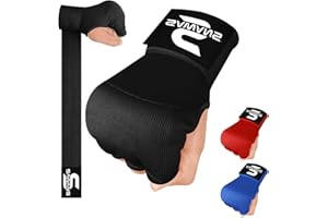 SAWANS Guanti da Boxe per la Protezione delle Mani Lunghe Cinghie da Polso Elastici Imbottiti Guanti da Combattimento per Muay Thai, MMA