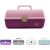 Caboodles On-The-Go Kız Makyaj Kutusu, Menekşe &Uuml;zerinde İki Renkli Pembe, Sert Plastik Makyaj D&uuml;zenleyici Kutusu, Dahili Ayna