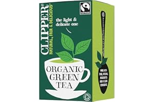 CLIPPER NATURAL, FAIR & DELICIOUS Clipper Organic Pure Green Tea Bags | Box of 40 Teabags | Organic Tea for Home & Office | Eco-Conscious, Fair Trade Tea | Natural, Unbleached, Plant-Based, Compostable & Biodegradable Tea Bags
