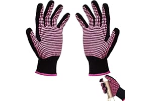 pcsfoe Hitzehandschuh Lockenstab,Hitze Handschuhe Lockenstab,Hitzehandschuh,Backofen Handschuhe,Ofenhandschuhe,Hitzeschutz Handschuh Für Friseur Küche Grill Ofenhandschuhe(Schwarz)