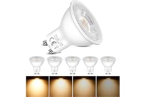 Set med 6 dimbar GU10 LED-lampa, 50 W halogenekvivalent 2 700K varmvit, 500 LM, 120° bred stråle, MR16 spotlampa, reflektor f