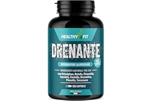 Healthy4Fit Drenante Forte Dimagrante Anticellulite - Diuretico contro Ritenzione Idrica e Cellulite - Detox Fegato e Intestino - 8 Estratti Bromelina, Tarassaco, Centella, Betulla, Pilosella -120 cps