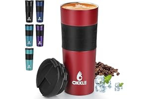 OKKLE Travel Mugs for Hot Drinks 600ml, Insulated Coffee Mug with Leakproof Lid BPA-Free Coffee Travel Mug, Vacuum Insulation Stainless Steel Cup for Hot and Cold Coffee and Tea