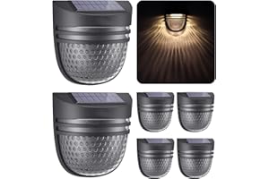 OBERSTER [6 Pièces Lampes Solaires Extérieures, Lampes Solaires avec 2 modes IP65 Imperméables Décorations pour Escaliers Extérieurs Lumière Chaude, Marches, Clôtures pour Jardin