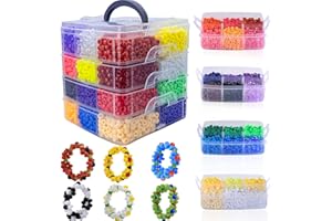LYMOOR 5000Pcs Pony Beads, 1.5KG/3.31lb, Boxed Beads for Bracelets Making, Multi Colored Hair Bead for Braids, 24 Colors Kandi Friendship Bracelet Bead Kit for Craft, Jewelry Making, Chirstmas Gifts