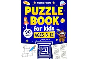 Puzzle Book for kids Ages 8-12: 90 Fun Puzzles & Brain Teaser Games: An Activity Book with Math, Sudoku, Crosswords, Word Search, and More to Keep Kids Busy and Engaged!