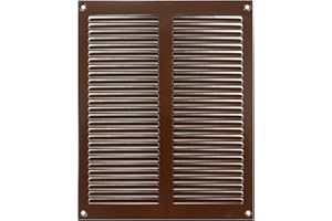 ABOUT VENT 200x250mm Rejilla de Ventilación de Acero Marrón con Mosquitera - Rejillas de Ventilación Metálicas