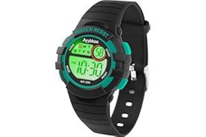 Ayybboo Kinderuhr Digital für Jungen Mädchen ab 4-15 Jahre,3 ATM Wasserdicht Armbanduhr Kinder mit 7-Farben LED,Digitaluhr Kinder mit Wecker,Stoppuhr,12/24H