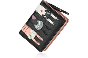 EVEOUT Cartera Larga para Mujer Cartera Plegable de Cuero PU Lindo Bolsa de Dinero con Monedero para Chicas