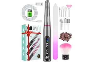 Ponceuse pour Ongles Professionnelle,11 en 1 Lime a Ongle Electrique Silencieuse, Rechargeable Ponceuse pour ongles manucure machine Puissante et Portable Kit de Manucure Pédicure pour Salon et Maison