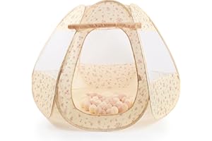 Bieco Kinderzelt und Bällebad Pop up Vintage Flowers mit 50 Bällen | Prinzessin Zelt Kinder | Spielzelt Mädchen | Princess Tent | Bällebad | Kinderspielzelt Mädchen | Spielzelt Kinderzimmer