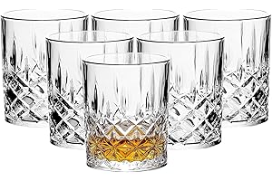 binsakao Lot de 6 verres à whisky à l'ancienne - 325 ml - Pour scotch, bourbon, liqueur et cocktail - Transparent