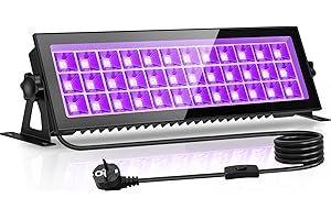 Lightasea 100W Schwarzlicht LED, UV Schwarzlichtlampe mit Stecker IP66 Wasserdicht UV Strahler Außen, Fluoreszenz Blacklight Partylicht mit Schalter für Halloween Aquarium Bar Neonfarben Disco