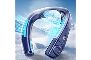 NORALIT Ventilatore da Collo Portatile Con Ghiaccio Piastra di Raffreddamento, Mini Condizionatore Ventilatore Silenzioso 360° con Prese d'aria Posteriori, 6000mAh USB Ricaricabile per Ufficio Viaggio
