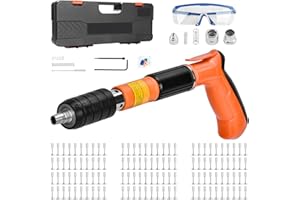 DkevEu Pistolet à ongles manuel avec 110 clous ronds, kit pour ongles en béton, pistolet à ongles portable, pistolet à ongles en acier réglable à 5 vitesses, outil de fixation murale