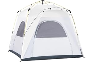 Outsunny Tente de Camping, Tente Pop up dôme familiale 4 Personnes, avec 4 Portes 4 fenêtres Sac de Transport Inclus pour Le Camping randonnée