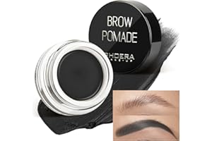 ANGLICOLOR Eyebrow Gel,Eyebrow Brow Pomade Professional Makeup Tinted Eyebrow,24 Hours Long Lasting,Lightweight,Waterproof,Smudge-Proof,Transfer-Proof,Sweat Resistant Brow Cream(6#Jet Black)