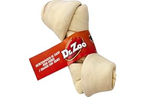 Mister zoo – Hueso Mordedor para Perros Hecho de Cuero 100% Natural Tamaño 3/4, Juguete Masticable de Piel Natural Deshidratada para el Cuidado Dental de Cachorros y Perros Grandes (Pequeño)