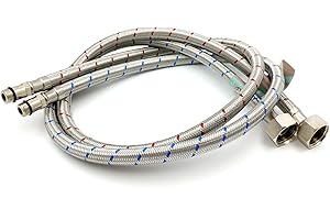 Xcel Home 2 x flexible Wasserhahn-Anschlüsse M12 (12 mm) x 1/2 BSP (900 mm) (Paar), flexible Schlauchstutzen, Monoblock-Mischbatterien, langlebig und langlebig, Ersatz-Küchenspüle, Badezimmer,
