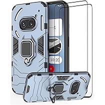 DERHAN Cover Per Nothing Phone 3a Con 2 Vetri Temperati - Custodia Antiurto Robusta Con Supporto E Magnete Auto - Nero