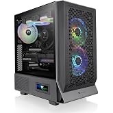 Thermaltake Ceres 300 TG ARGB Black Mid Tower PC Case 3 x CT140 Fan 360 mm Radiator Support LCD Panel Optional 4 mm Tempered Glass Side Panel