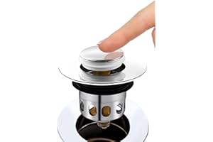 PUTOAHAO Tappo Lavandino Bagno,Tappi Lavandino Bagno in Acciaio Inossidabile,Tappo Lavandino Bagno Pop Up,Tappo di Scarico Per Vasca da Bagno, Cucina, Lavabo (Apertura Foro di Scarico 34-40 mm)