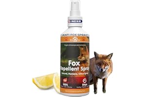 KinderPet® Fox Repellent Anti Fox Fouling Spray Natural Humane Citrus Spray Fox Deterrent Stop Foxes In Garden Fouling Digging Scratching 250ML